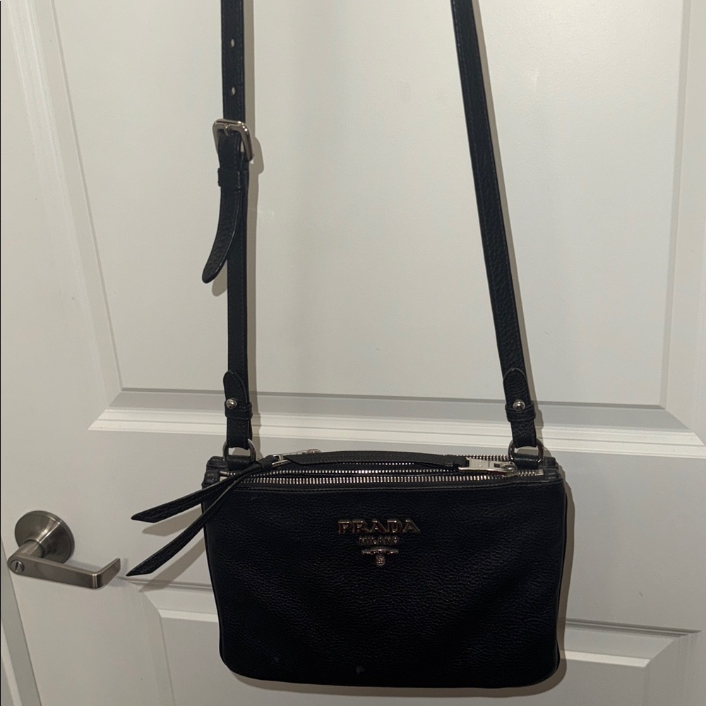 Prada Black Leather Shoulder Bag